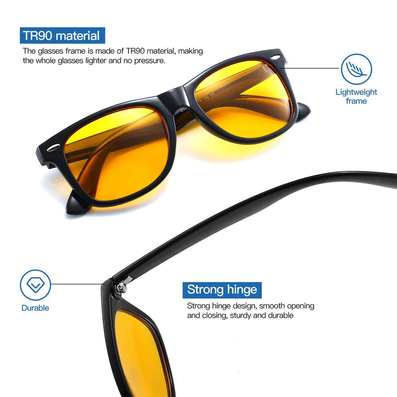 Gysnail Blue Light Blocking Computer Glasses Men/Women, Eye Fatigue Relieve & Better Sleep Yellow