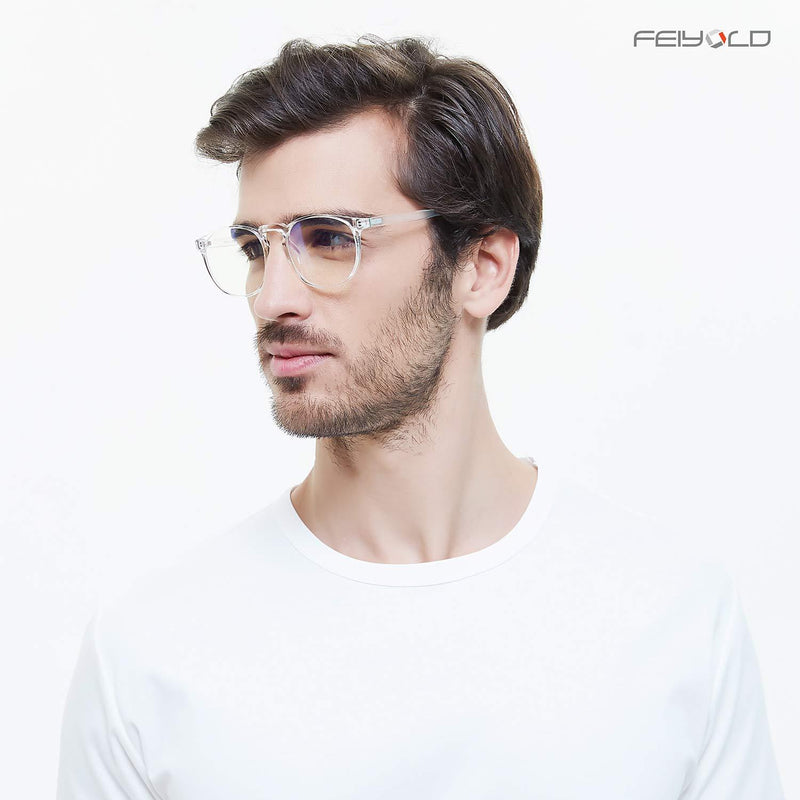FEIYOLD Blue Light Blocking Glasses Women/Men,Retro Round Anti Eyestrain Computer Gaming Glasses(Leopard+Crystal) Leopard+crystal
