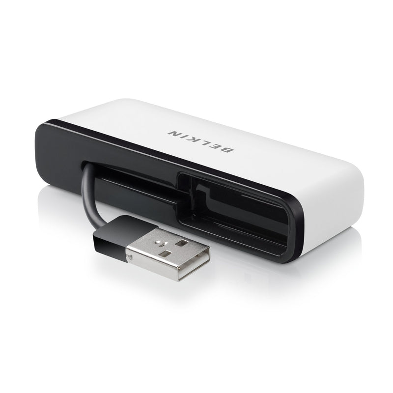 Belkin Travel 4-Port USB 2.0 Hub with Built-In Cable Management (White)