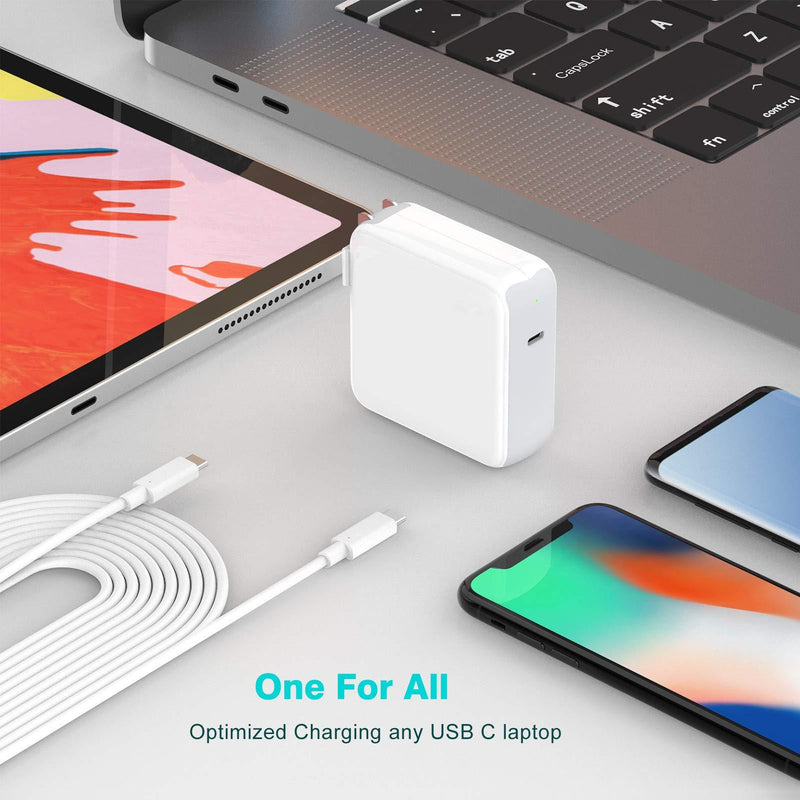 USB C Charger Power Adapter Compatible with MacBook Pro 16, 15, 13 inch, New Air 13 inch 2020/2019/2018, Thunderbolt 3 Block, 6.6ft 5A Cable