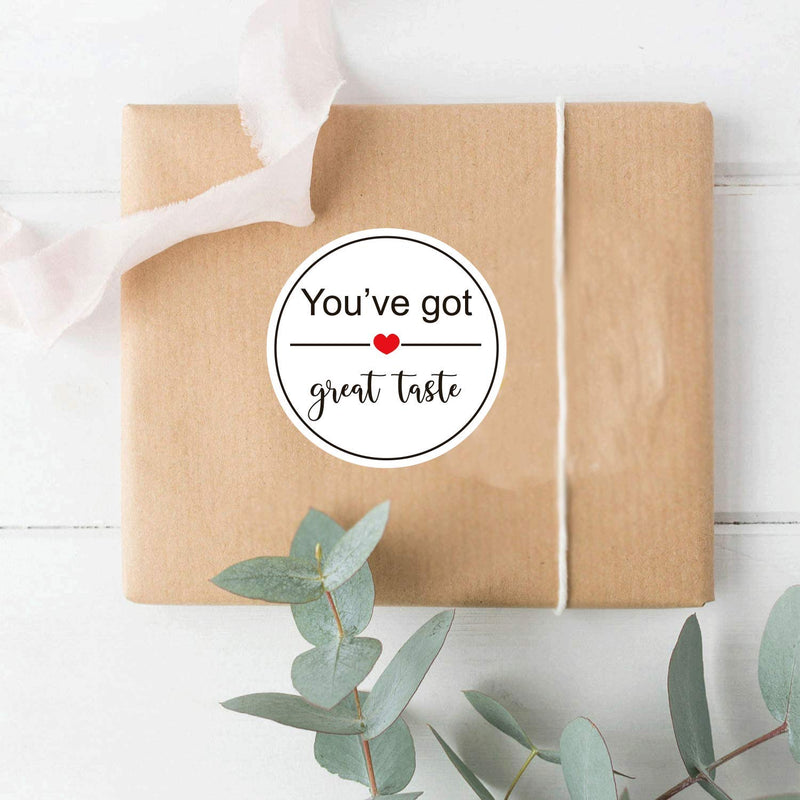 You've Got Great Taste Stickers 2 Inch Business Thank You Labels - You've Got Great Taste Labels Thank You Stickers 500 Shipping Stickers Packaging Envelop Sealing Labels Per Roll (White, 2 Inch) White