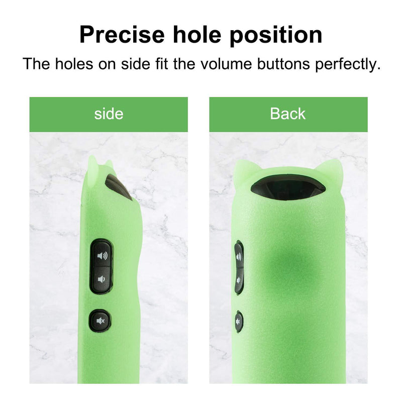 Bedycoon 2 Pack Green Glow Protective Remote Case for TCL Roku TV RC280 RC282 Remote,Shock Proof Silicone Universal Remote Controller Cover, Cute Cat Ear Shape,with Wrist Strap Anti-Lost 2 green glow in dark