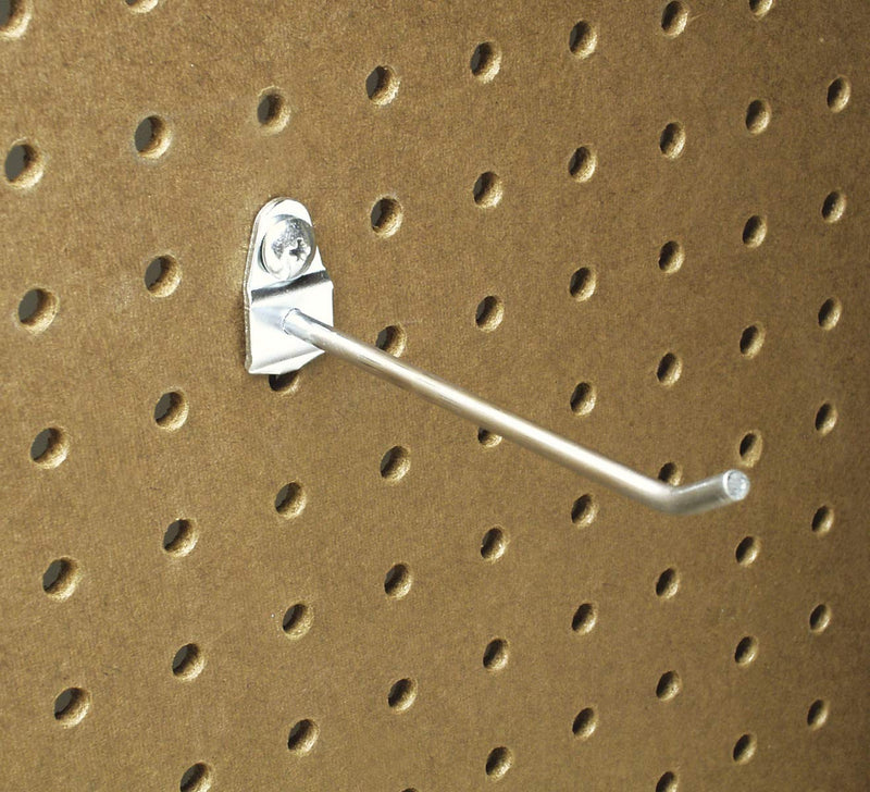 Triton Products 71413 DuraHook 4 -Inch Single Rod 30 Degree Bend 3/16-Inch Diameter Zinc Plated Steel Pegboard Hook for DuraBoard or 1/8 Inch and 1/4 Inch Pegboard, 10-Pack