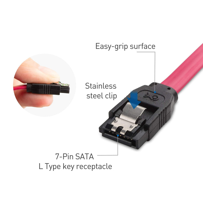 Cable Matters 3-Pack Straight SATA III 6.0 Gbps SATA Cable (SATA 3 Cable) Red - 18 Inches