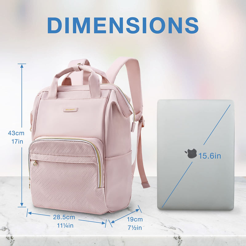 Laptop Backpack for Women, BAGSMART Travel Backpacks 15.6 Inch Notebook Doctor Back pack for School College Work Business Trip Women Girls (pink) Pink