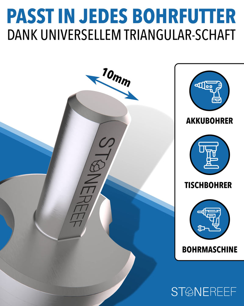 STONE REEF step drill professional made of HSS steel - [15 steps | Ø 4-32mm] - cone drill, peeling drill, metal, hole drill, sheet metal drill, plastic drill, hole cutter, milling drill, hole cutter step drill professional made of HSS steel - 15 steps