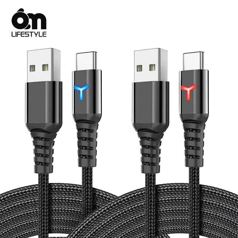 2 Pack 10FT Xbox Series X S PS5 Controller Charger Charging Cable TeslaY LED Indicator, 6amLifestyle Nylon Braided Fast Charging Data Sync USB Type C for Xbox Series X S PS5 Switch Controller