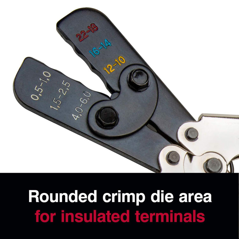 Master Appliance 35084 Full-Cycle Ratcheting Wire Crimper, Crimp Tool for Heat Shrink Connectors Ratcheting Crimper