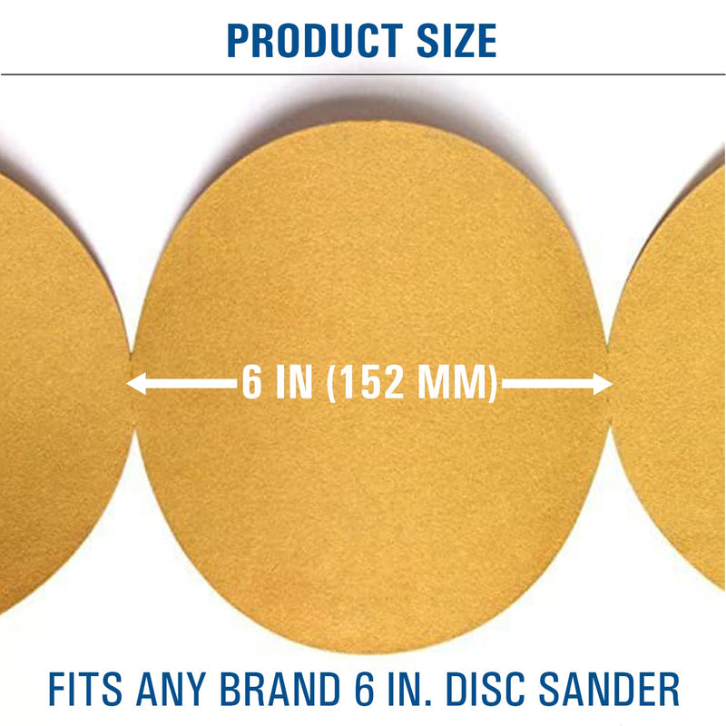 6" PSA Adhesive Sanding Disc Link Roll - Sandpaper Disk Roll (50 Pack, 40 Grit) 6"