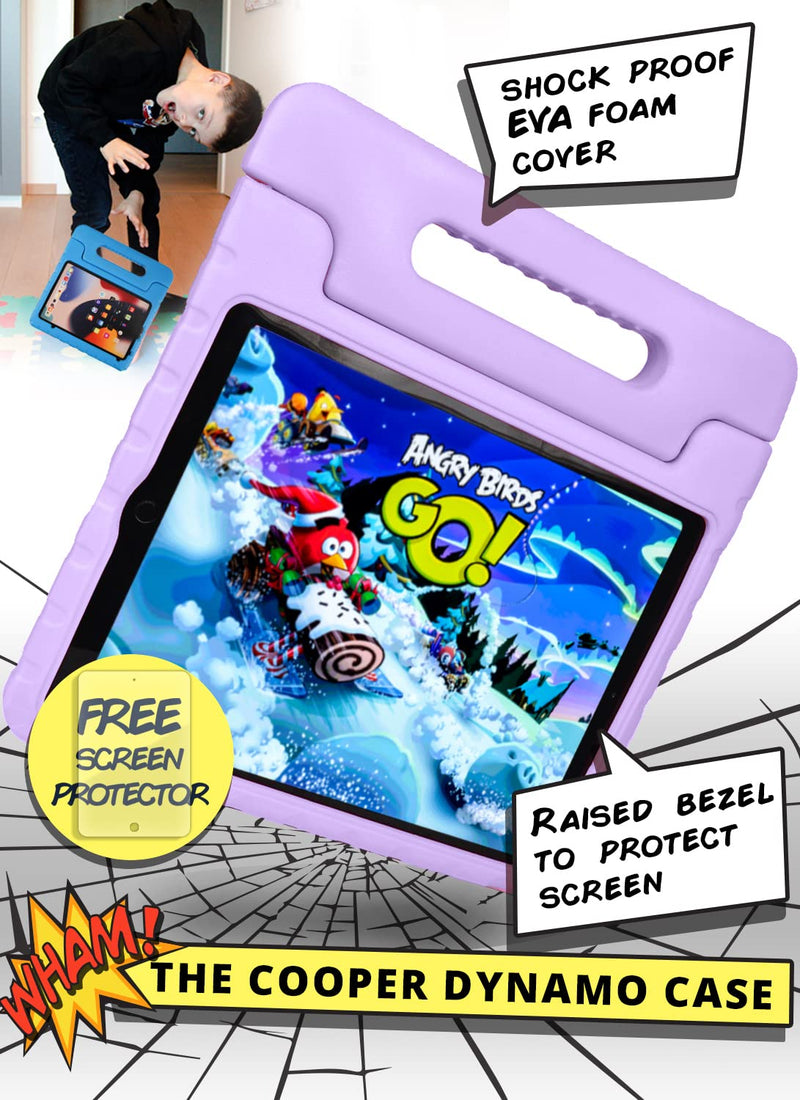 Official Cooper Dynamo Kids iPad Pro 12.9 Case for 1st/2nd Generation (2015/2017) | Unbreakable Protection, Magic Handle, Stand & Pencil Holder (NOT for 2018-2022 3rd-6th Gen) (Lollipop Violet) iPad Pro 12.9 (1st gen 2015, 2nd gen 2017) Lollipop Violet