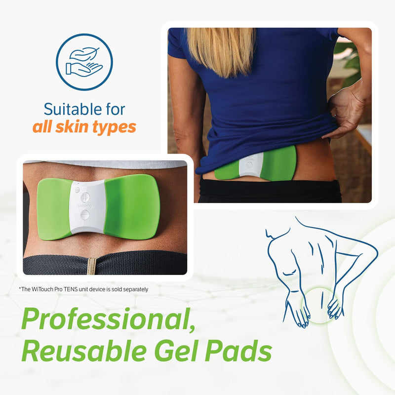 Hollywog TENS Unit Replacement Gel Pads, WiTouch Pro & Aleve Direct Therapy TENS Pads Replacement, Reusable Self-Adhesive Electrode Pads for TENS Units (10 Gel Pads) 10 Gel Pads