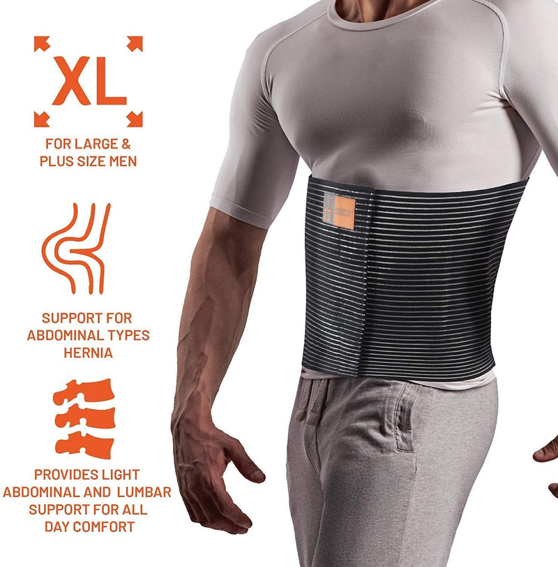 Plus Size Umbilical Hernia Support Belt I Pain and Discomfort Relief from Umbilical, Navel, Ventral and Incisional Hernias I Hernia Binder for Big Men and Large Women I XXXL/3XL 3X-Large (Pack of 1)