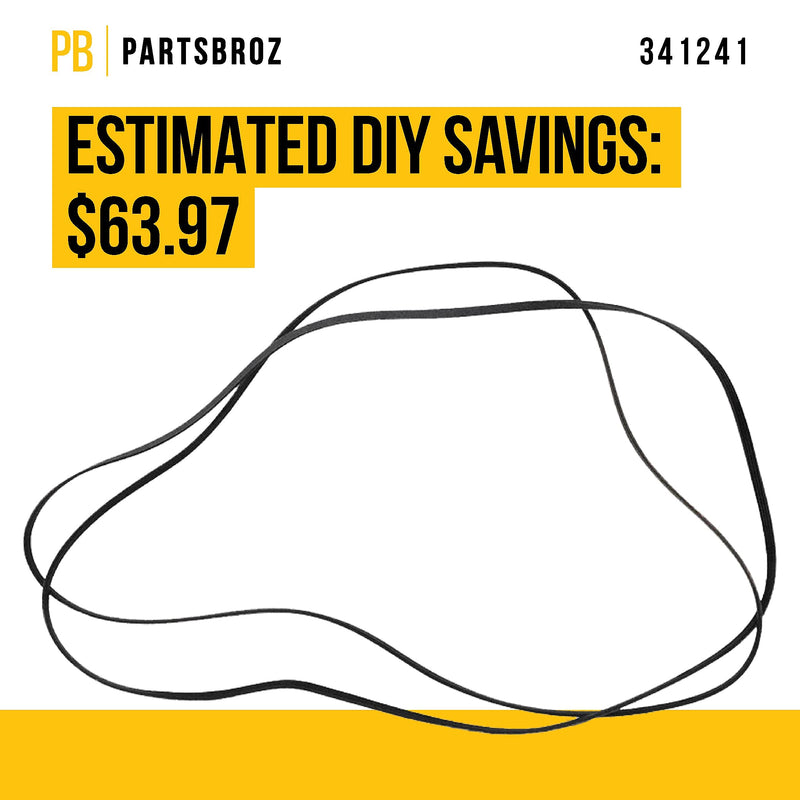341241 Drum Belt by PartsBroz - Compatible with Whirlpool Dryers - Replaces AP2946843, W10127457, FSP341241, 8066065, 694088