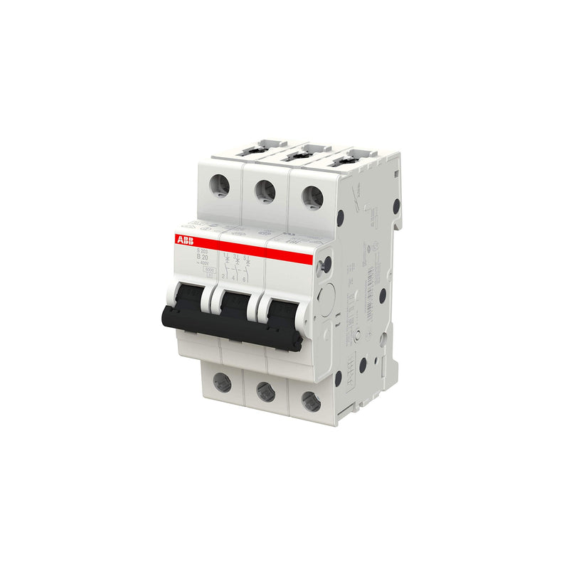 ABB S200 MCB circuit breaker type B, 3-pole 20A 400V, breaking capacity 6 kA System Pro M Compact