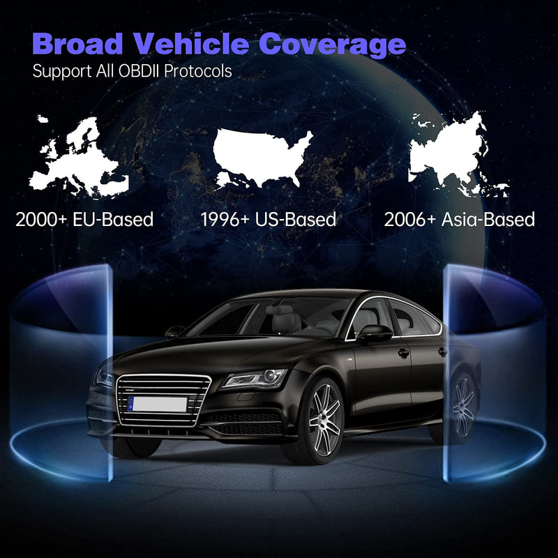 VDIAGTOOL VD10 OBD2 Scanner Car Code Reader, Smog Check, Engine Fault Code Reader, Live Data, Freeze Frame, Vehicle Voltage Test, Turn Off Check Engine Light