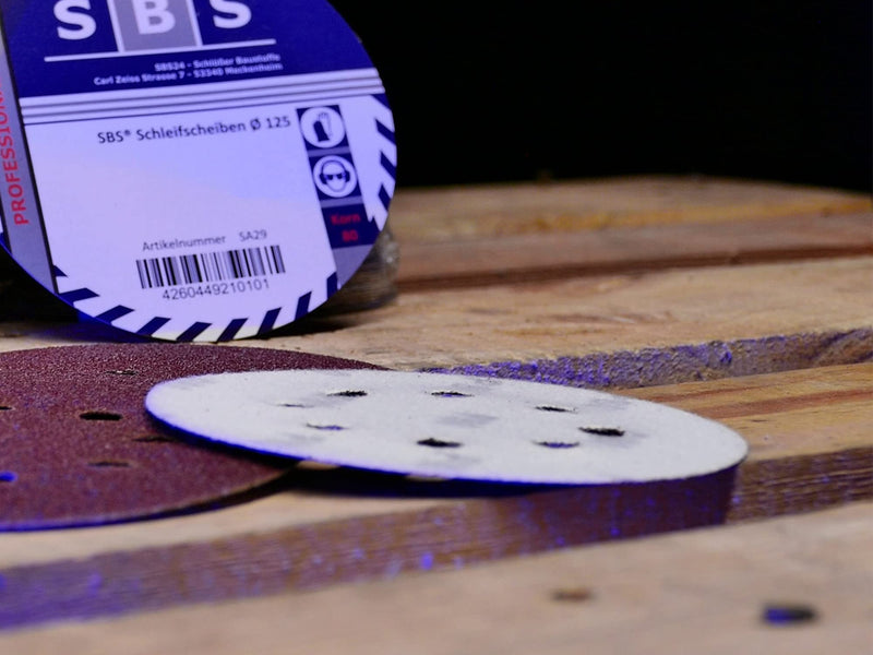 60 pieces | SBS® grinding wheels| Ø 125 mm | 8 hole | Grain size 10 x 40/60/80/120/180/240 each - eccentric sander