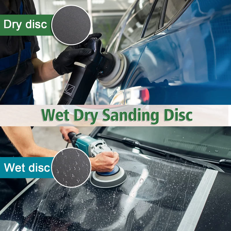 JatilEr Pack of 24 sandpaper 125 mm Velcro, grit 1000/1500/2000/3000/4000/5000 sanding pad round without hole wet dry sanding discs eccentric sander set for car metal wood