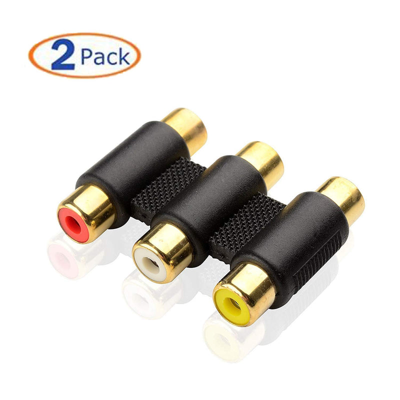 RCA Connector,Haokiang (2 Pack) Audio Video 3-RCA Female to Female Coupler Adapter