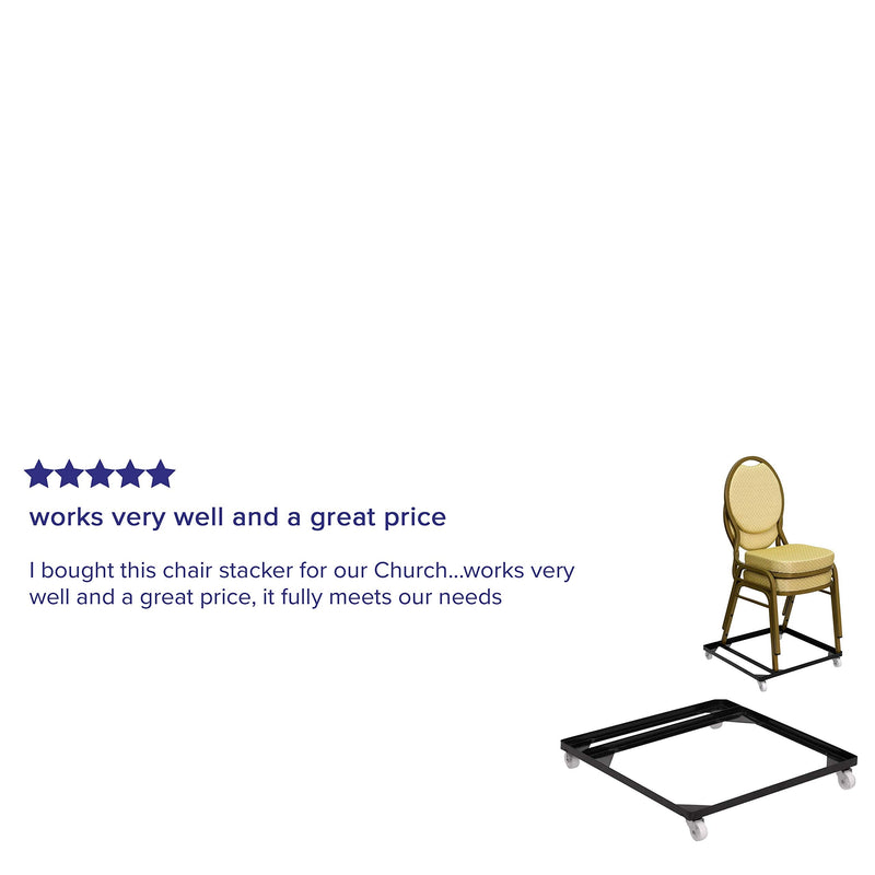 Flash Furniture HERCULES Series Steel Stack Chair and Church Chair Dolly 1 Pack