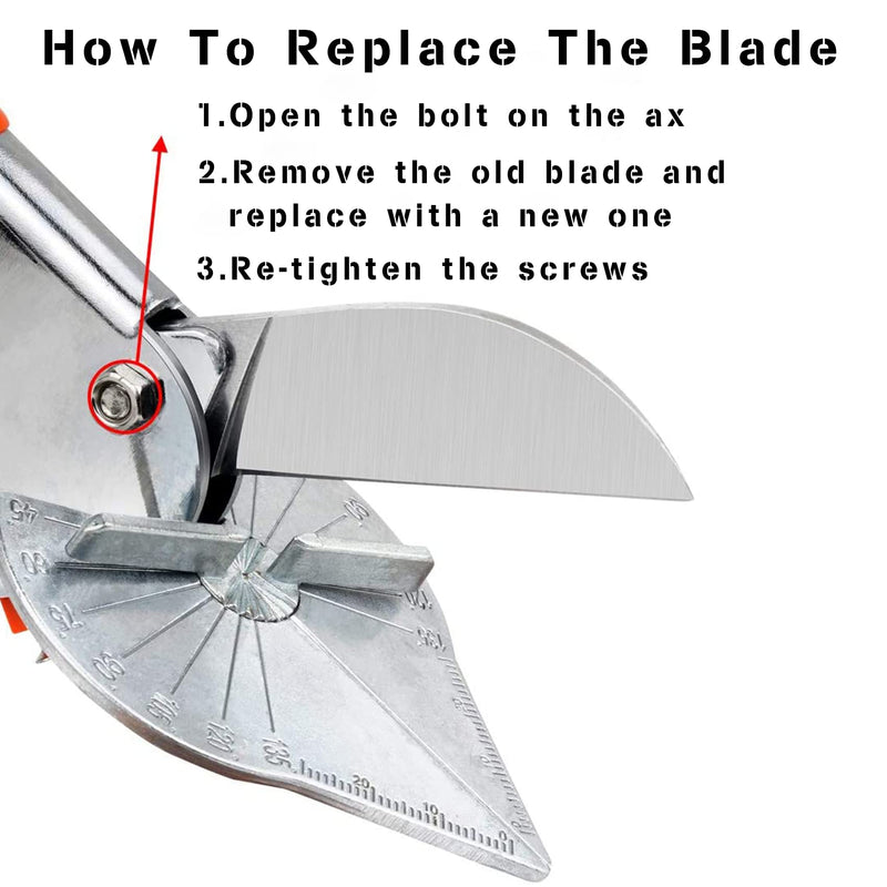 CARCLOTHES Miter Snips Replacement Blade,SK5 Steel Angle shears Blade,2 pcs Miter Trim Cutter Replacement Blade for Miter Cutter,Universal Angle miter Shear Replacement Blade