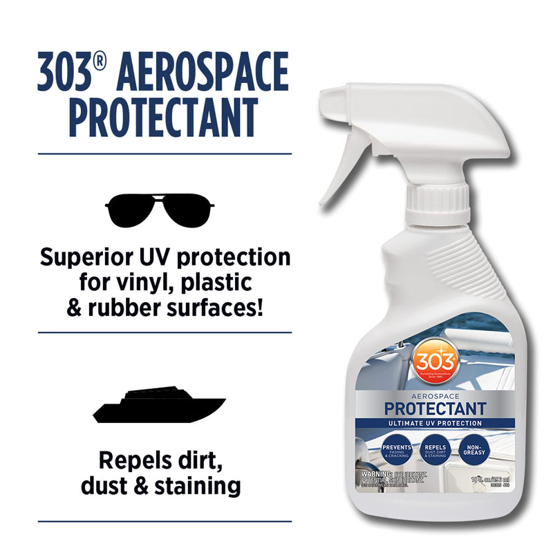 303 Marine UV Protectant for Vinyl, Plastic, Rubber, Fiberglass, Leather And More â€“ Dust and Dirt Repellant - Non-Toxic, Matte Finish - 10 fl. oz. (30305) 10 Fl. oz.