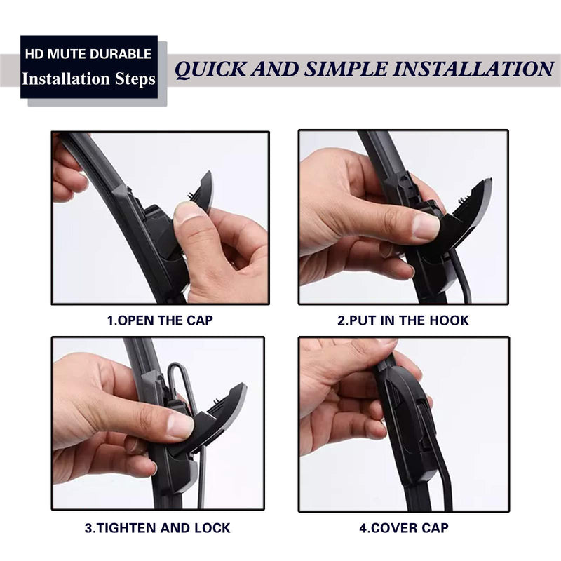 ZIXMMO OEM QUALITY 13" + 13" Premium All-Season Windshield Wiper Blades for Original Equipment Replacement(Set of 2) 13"+13"(Pair for Front Windshield)