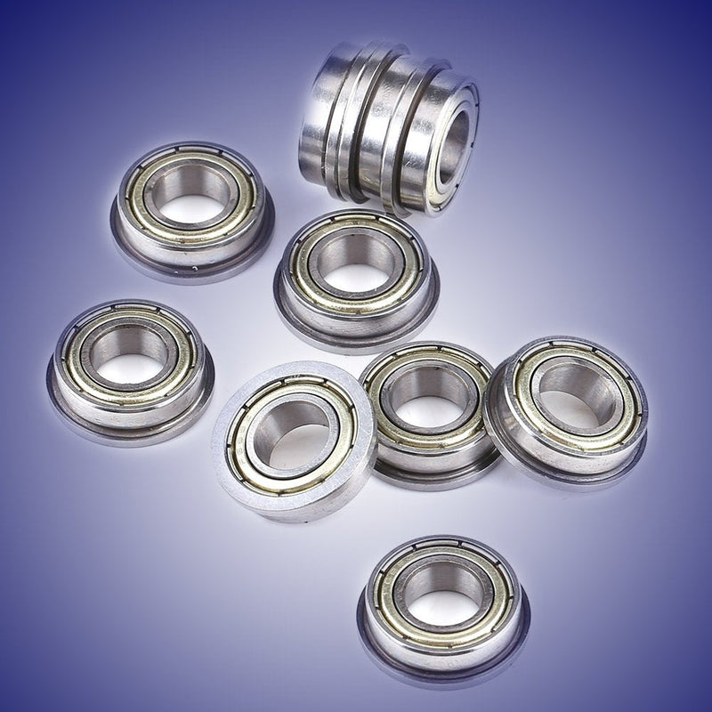 Akozon 10pcs F688ZZ Steel Mini Ball Bearings Metal Double Shielded Flange Deep Groove Ball Bearings for Motor 8165mm