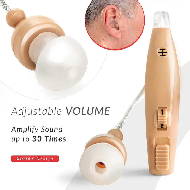 MSA 30X Sound Amplifier, Rechargeable Sound Amplifier with Tips and Cleaning Brush (2 Pieces) 2 MSA 30X Nude Sound Amplifiers w/ Kit