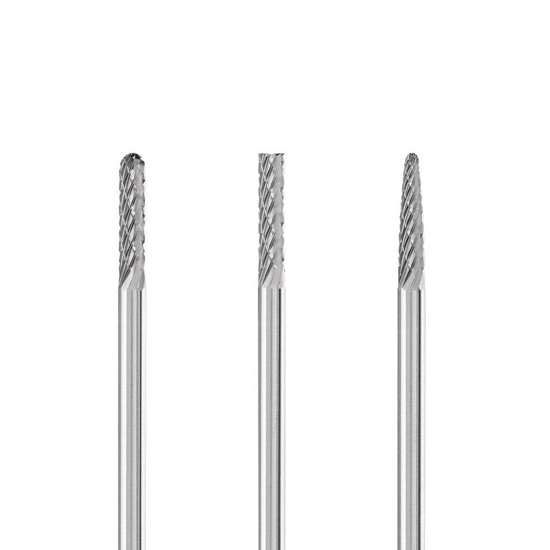 PFERD HM burr set, 3 pieces, cut 3 PLUS, shaft ø 3mm, burr ø 3mm, 21901504 - for universal applications on the most important industrially used materials
