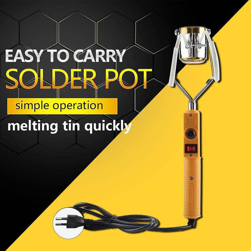 Portable Soldering Pot, Premium Material Tin Soldering Pot High Temperature Resistant for Factory(280W EU 220V) 280w Eu 220v