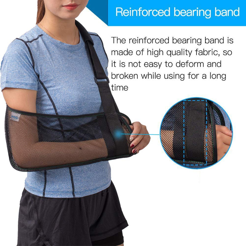 Mesh Arm Shoulder Sling - Medical Shoulder Immobilizer for Shower - Adjustable Arm Brace for Torn Rotator Cuff Injury - Right Left Arm for Men Women - Shower Sling for Elbow, Wrist updated version