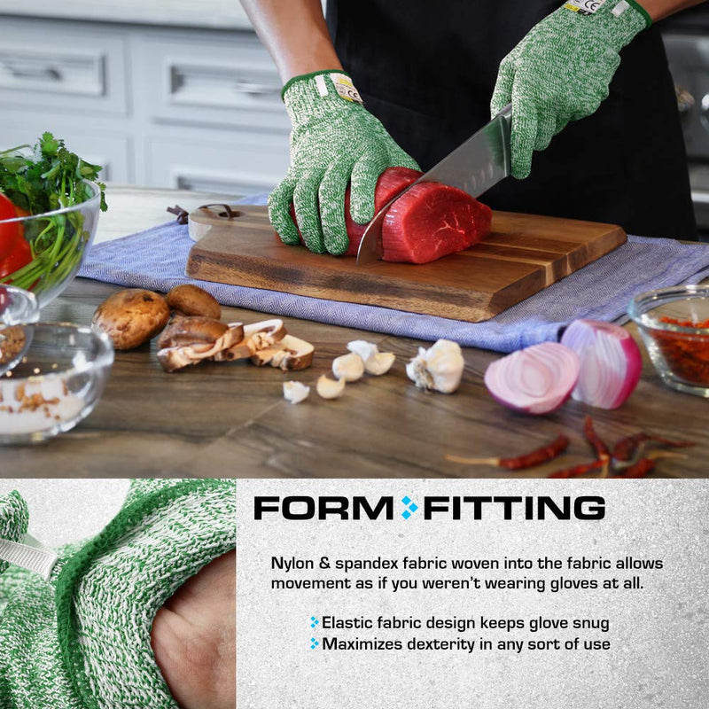 Glove Station Ultra Durable Series Cut Resistant Gloves - High Performance Level 5 Protection, Food Grade. 1 Pair Large Mint Green