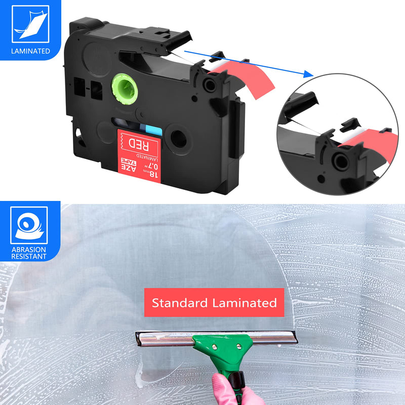 GREENCYCLE Compatible for Brother P-Touch TZ TZe Label Tape 18mm 0.7" 3/4-Inch White on Clear/Black/Red/Blue/Green, Black on Gold for PT-P710BT PTD400 PTD400AD PTD600 PT-P700 Label Maker-6 Pack Clear/Black/Red/Blue/Green/Gold