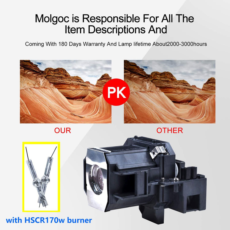 for Epson ELPLP35 V13H010L35 Epson H373a Lamp H419a Projector Replacement Lamp with housing. by Molgoc
