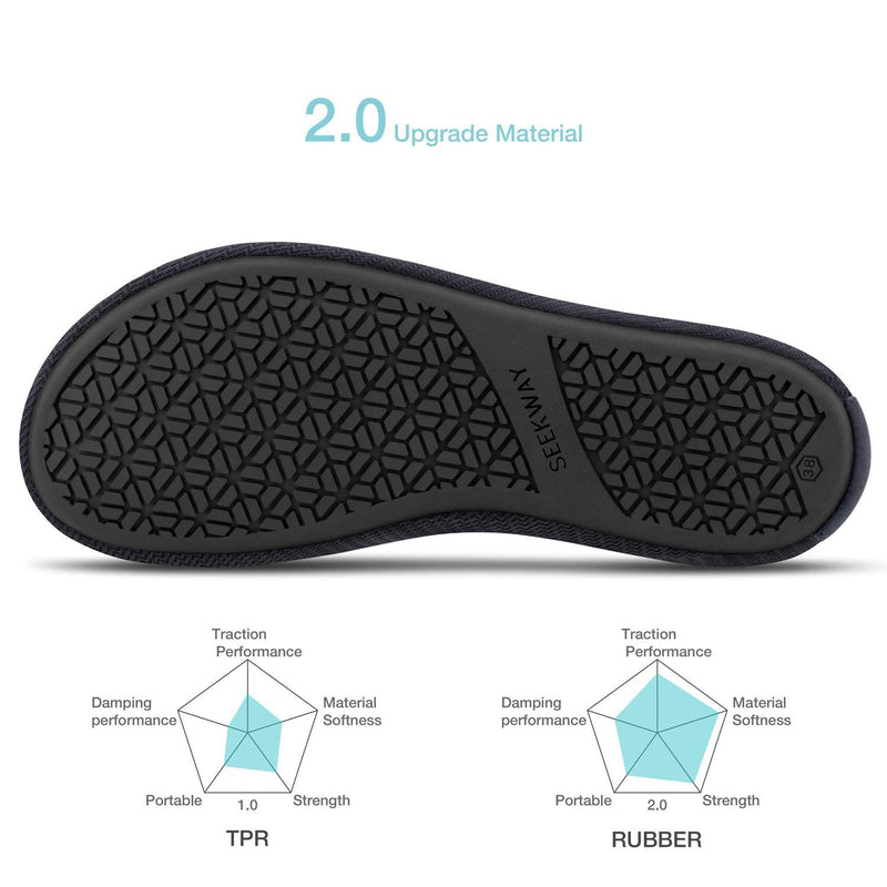 SEEKWAY Water Shoes Women Men Adult Quick-Dry Aqua Socks Barefoot Non Slip for Beach Swim River Pool Lake surf 3.5-4.5 Women/2.5-3.5 Men 731 Black