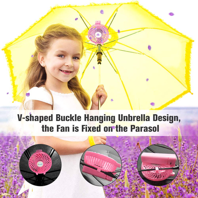 VersionTECH. Mini Handheld Fan, USB Desk Fan, Small Personal Portable Table Fan with USB Rechargeable Battery Operated Cooling Folding Electric Fan for Travel Office Room Household Pink