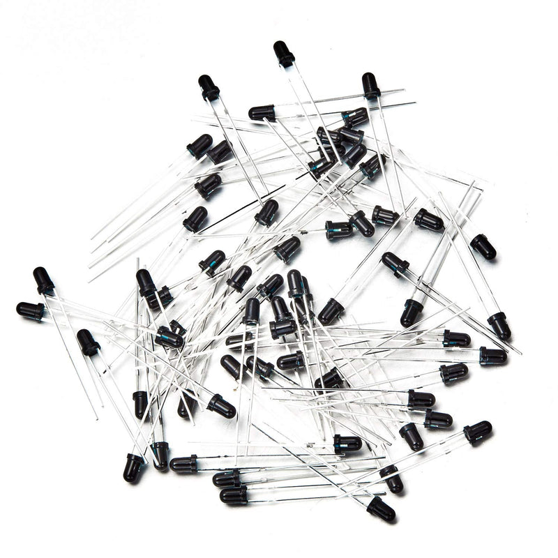 Chanzon 100 pcs 3mm Infrared Ray IR 940nm Receiver LED Diode Lights (Black Round Lens DC 20mA) Lighting Bulb Lamps Electronics Components Indicator Light Emitting Diodes G) 3mm 940nm Ir Receiver (100pcs)