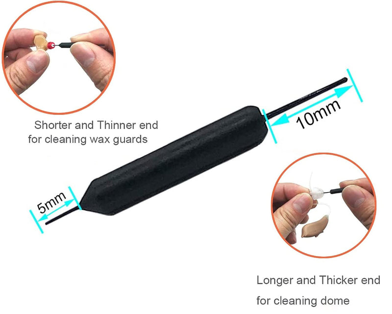 Hearing Aid Ear Domes Cleaning Tools Hearing Aid Close Domes for Resound Sure Fit Style RIC RITE and Open Fit BTE Hearing Amplifier with Brush Cleaner（M Size 8PCS) M