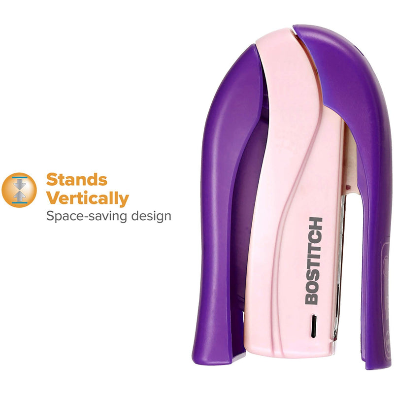 Bostitch inSHAPE 15 Reduced Effort Compact Stapler, Purple (1454) 4.3" x 1.9" x 7.5"