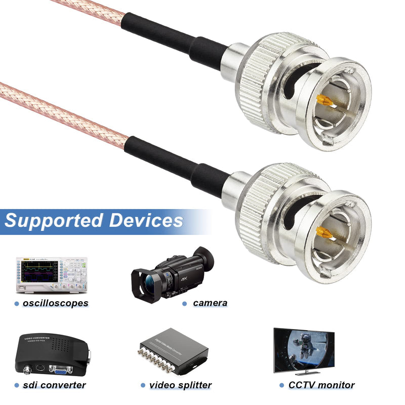Superbat 3G/HD SDI Cable BNC Cable(10ft 75ohm) for Cameras and Converter Video Equipment，Supports HD-SDI/3G-SDI/4K/8K，SDI Video Cable (Straight,1Pcs) 300cm Straight