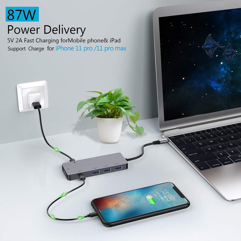 USB C Hub, Zedela USB C Adapter with 3 USB 3.0, 4K USB C to HDMI,PD Power Delivery(Thunderbolt 3),Data Transmission,6 in 1 Type C Hub for MacBook Pro/Air,iPad Pro,ChromeBook or More Type C Laptops