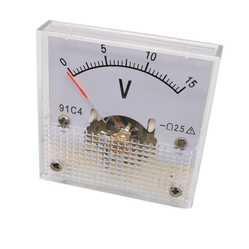 DC 0-15V Square Analog Volt Pointer Needle Panel Meter Voltmeter 91C4
