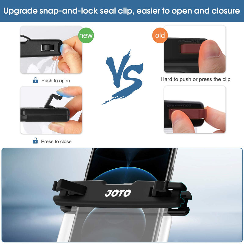 JOTO Waterproof Phone Pouch up to 7.0", Transparent Universal Cellphone Dry Bag Underwater Case for iPhone 13 Pro Max 12 11 XS XR 8 7 Plus, Galaxy S21 Ultra/A42/S10 Note10,Moto,Pixel -2 Pack, Black