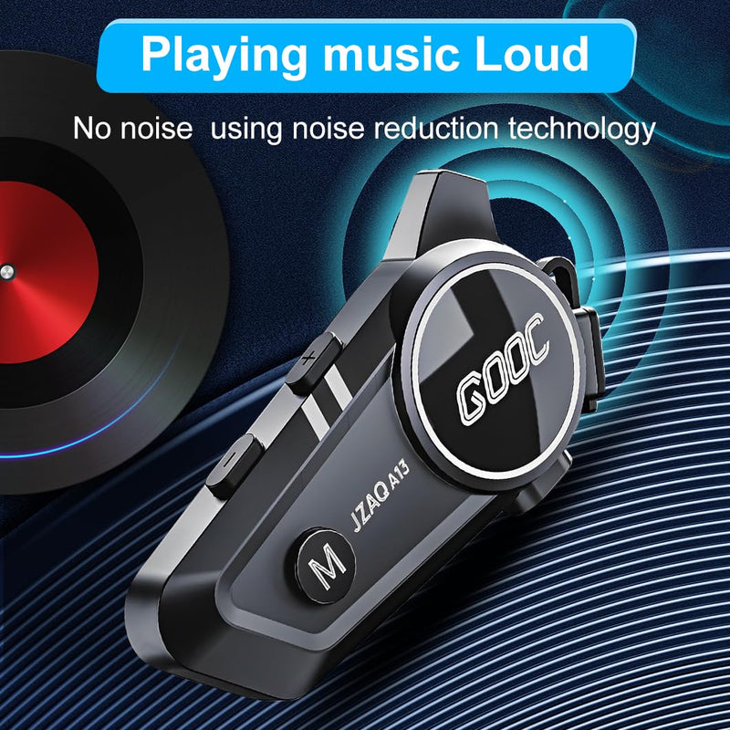 JZAQ Motorcycle Helmet Bluetooth Headset Helmet Bluetooth Intercom 2 Riders Noise Cancellation Speakers Communication Systems Motorcycle Riding/ski/Cycling/Sports