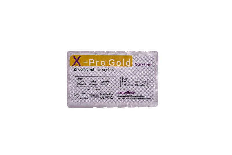 Easyinsmile X-Pro Gold Protaper NITI Rotary Files, 6PCS Endo Controlled Memory Files (SX 19MM) SX 19MM