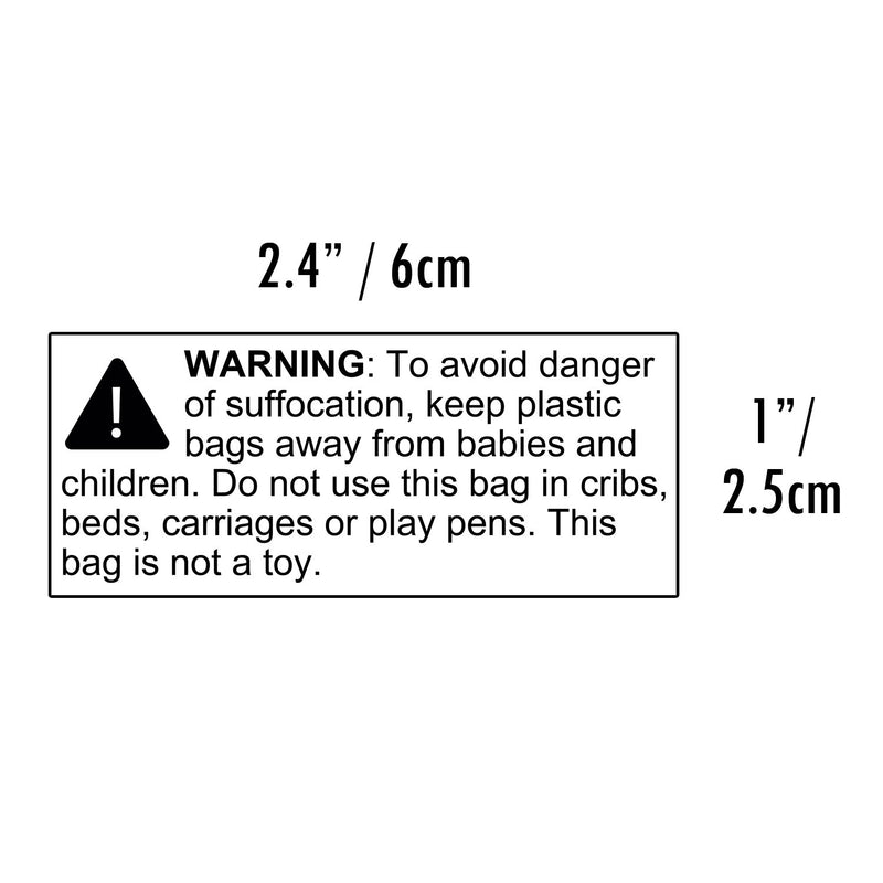 Rectangular Suffocation Warning Labels - Pack of 1000, 2.4 x 1"