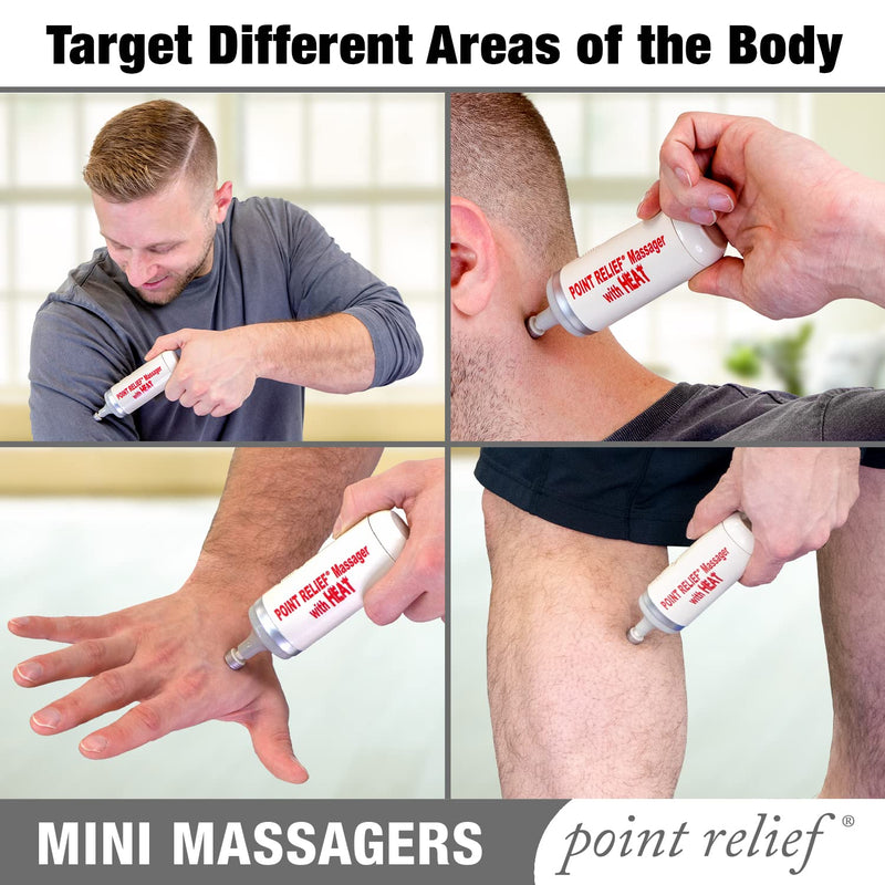 Point Relief Mini Massager with Heated Tip for Handheld Targeted Massage Therapy Relieve Muscle Pain, Tension, and Stress With Heat