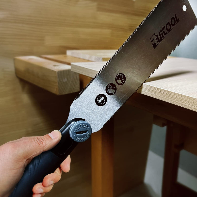 RUITOOL Japanese Pull Saw 10 Inch Double Edge Sided Hand Saw Ryoba SK5 Flexible Blade 10&18TPI Flush Cut Non-slip Plastic Handle Wood Saw for Woodworking Tools Small