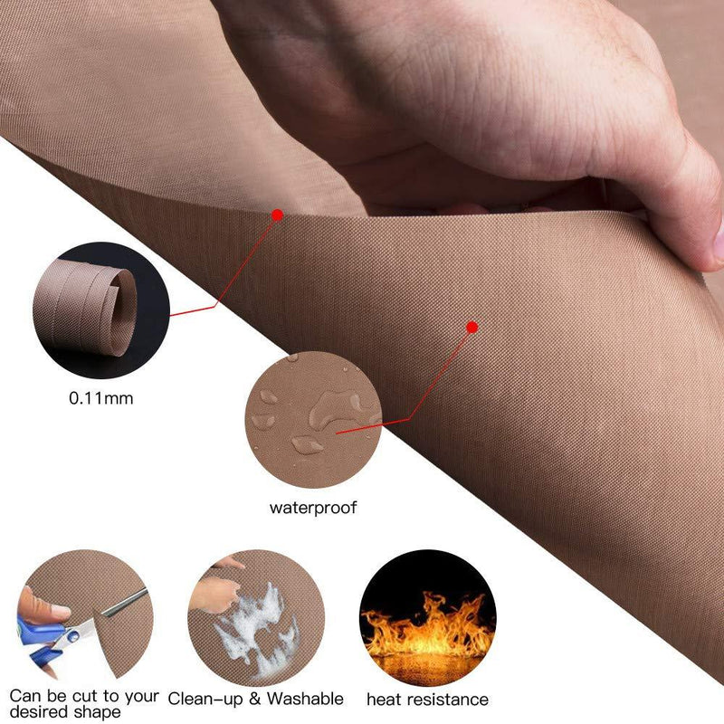 3 Pack PTFE Teflon Sheet for Heat Press Transfer Sheet Non Stick 16 x 20" Heat Transfer Paper Reusable Heat Resistant Craft Mat 16" x 20" 3Pack