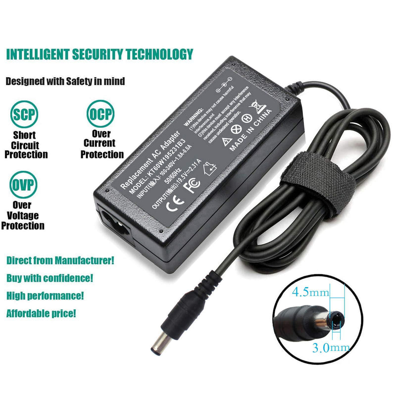45W AC Adapter Charger for Dell Inspiron 13-7000 15-5000 15-3000 5100 Series 5559 5558 5755 5758 3552 5378 7378 5570 LA45NM140 HA45NM140 0YTFJC 0KXTTW 0CDF57 P58F P32E P97F XPS 13 Power Supply Cord